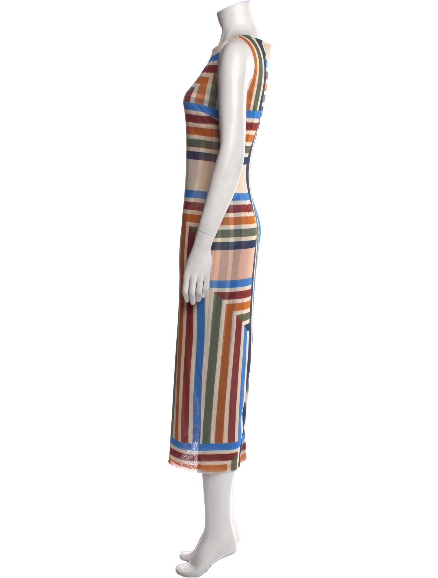 MISA Los Angeles Striped Long Dress