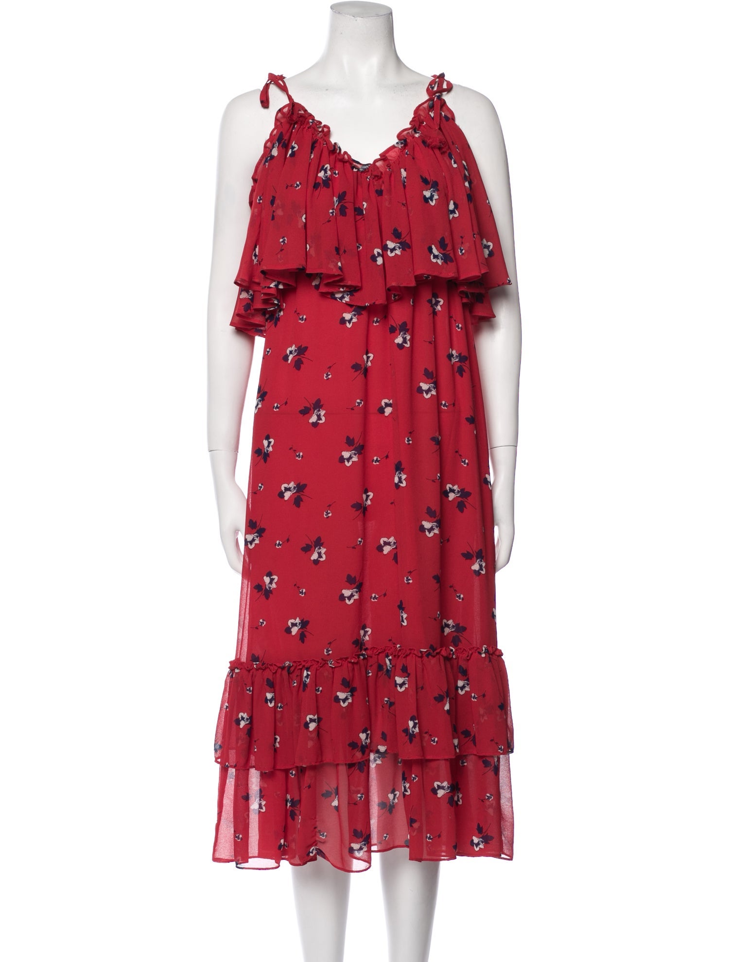 MISA Los Angeles Floral Print Midi Length Dress