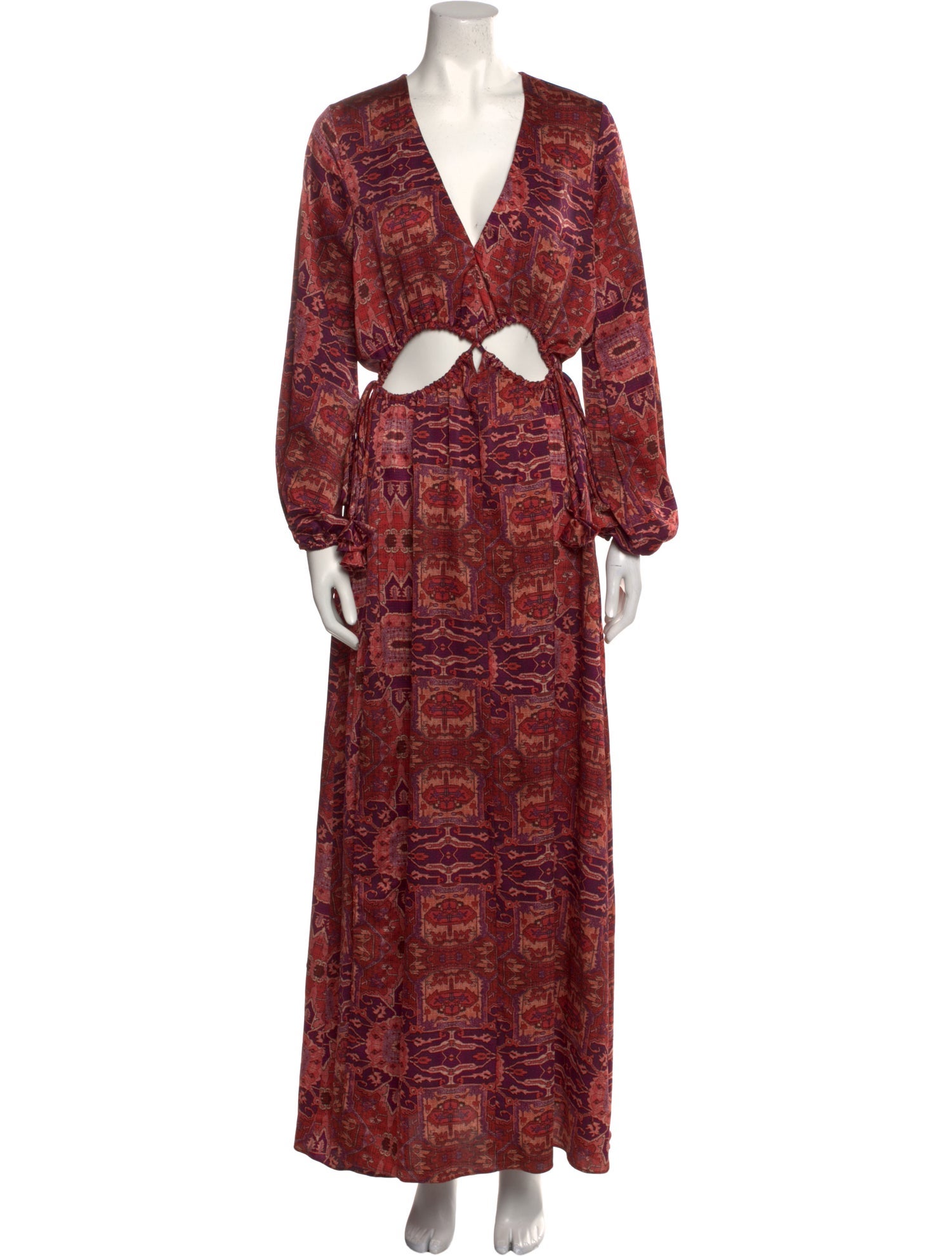MISA Los Angeles Paisley Print Long Dress
