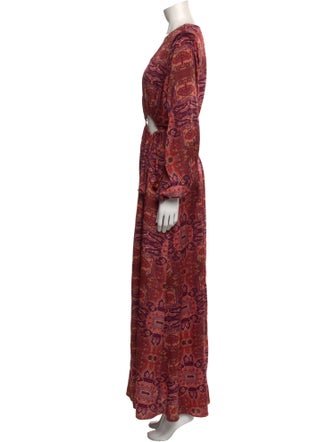 MISA Los Angeles Paisley Print Long Dress