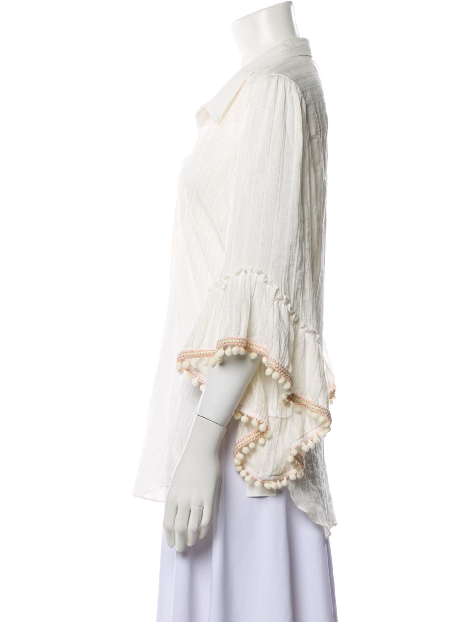 MISA Los Angeles Three-Quarter Sleeve Button-Up Top