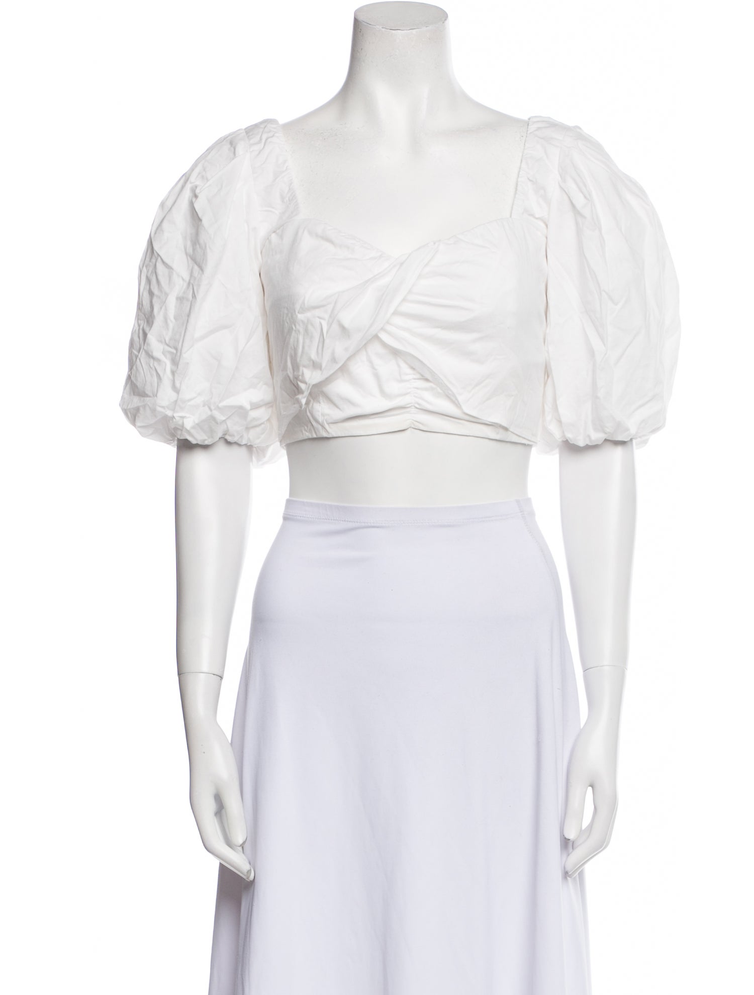 MISA Los Angeles Square Neckline Short Sleeve Crop Top