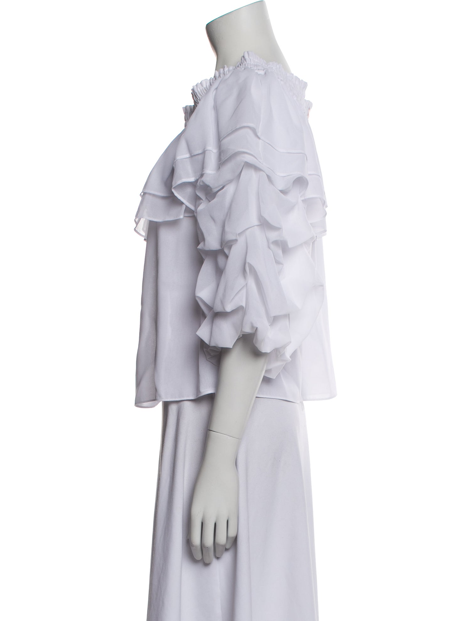 MISA Los Angeles Crew Neck Three-Quarter Sleeve Blouse