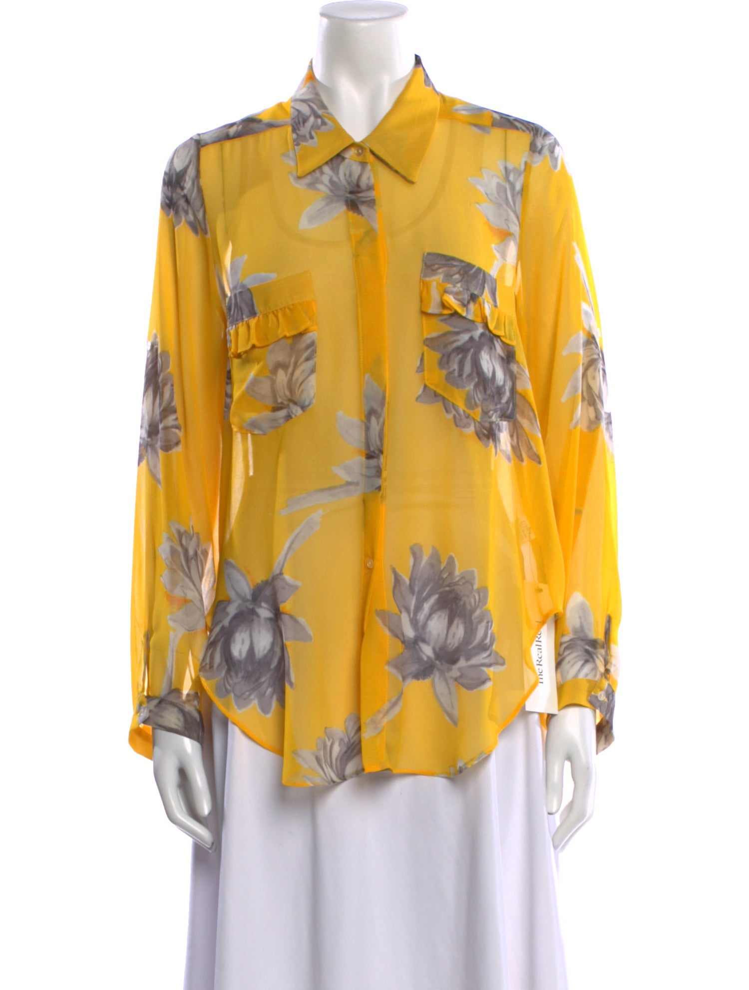 MISA Los Angeles Floral Print Long Sleeve Button-Up Top