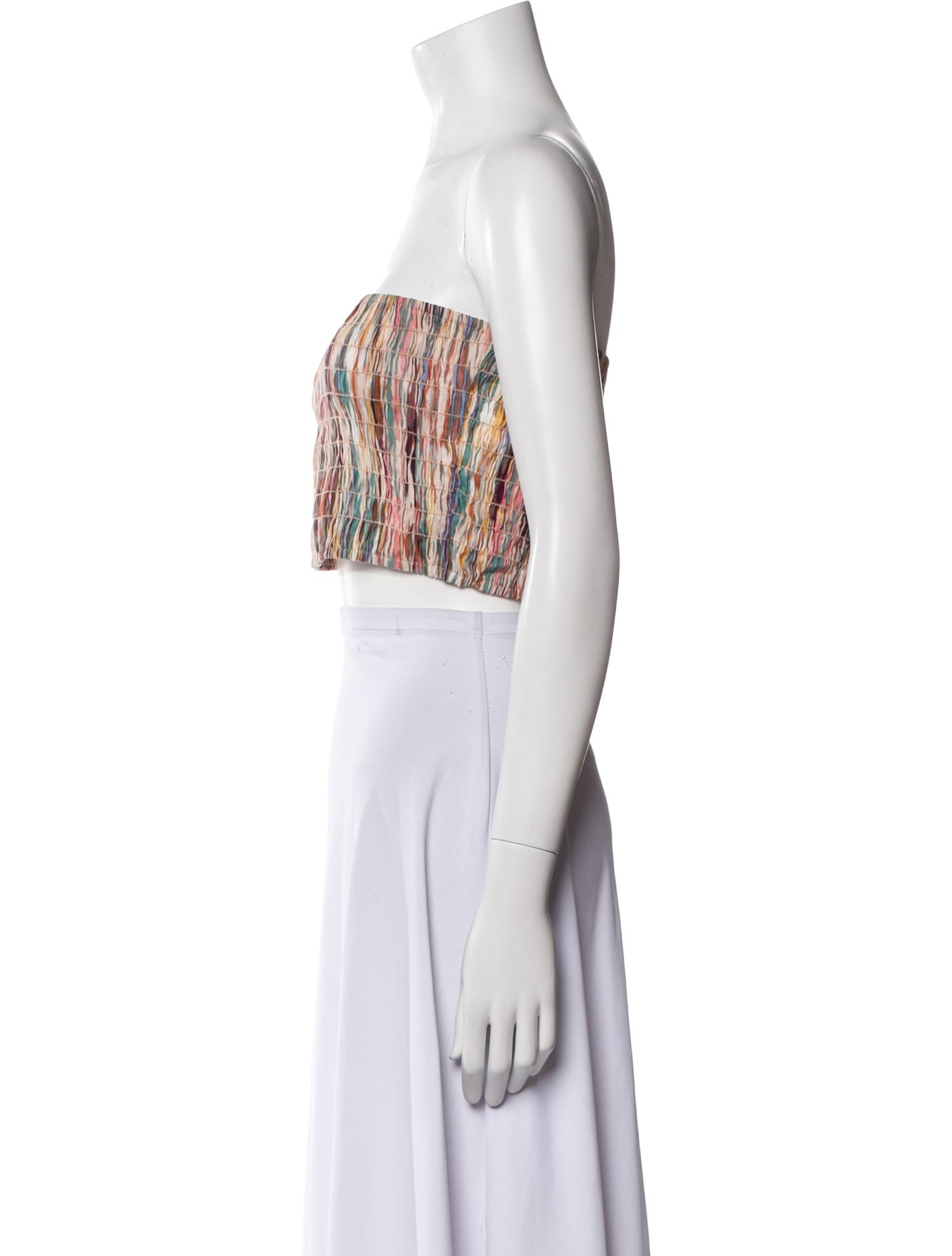 MISA Los Angeles Printed Strapless Crop Top