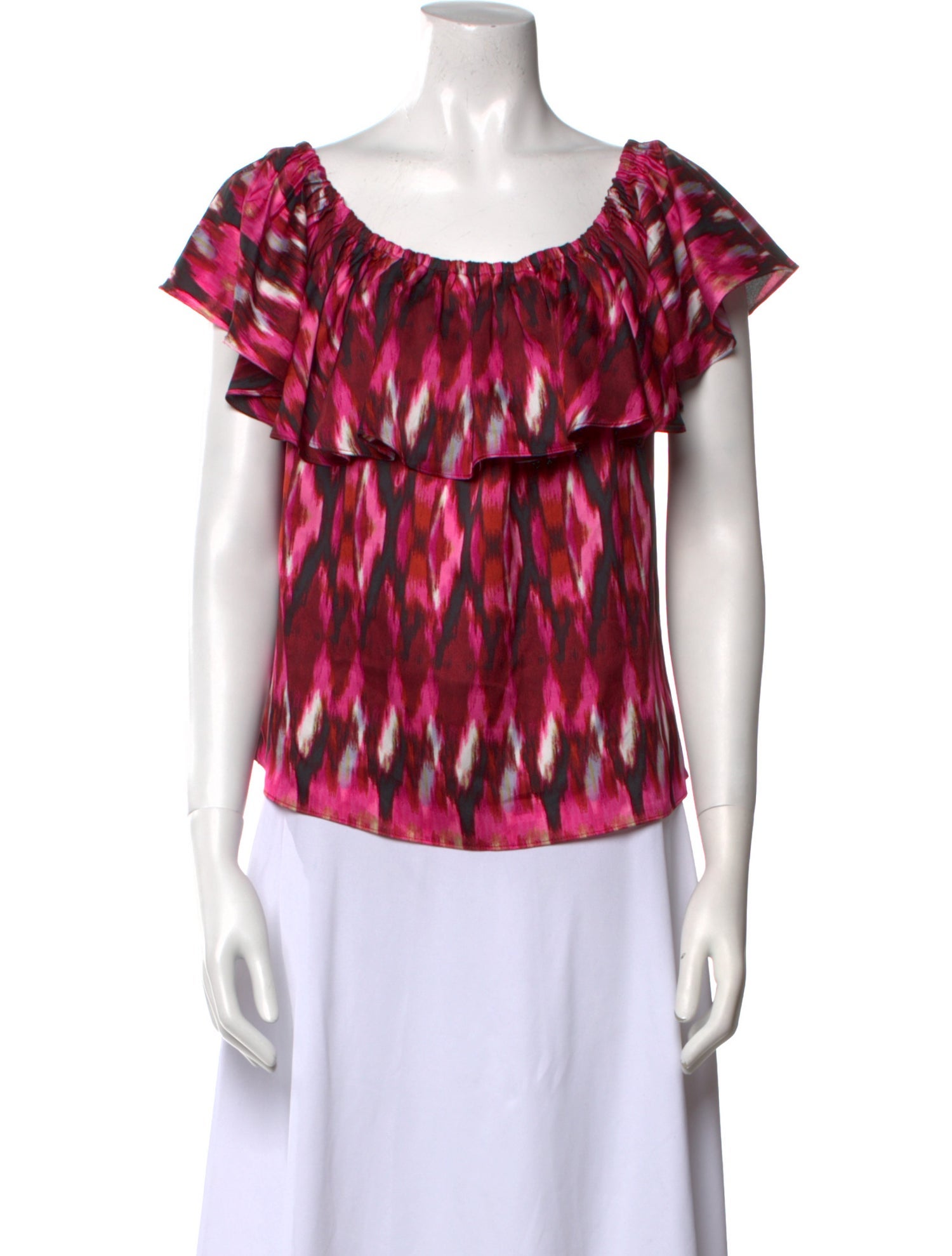 MISA Los Angeles Printed Scoop Neck Blouse w/ Tags