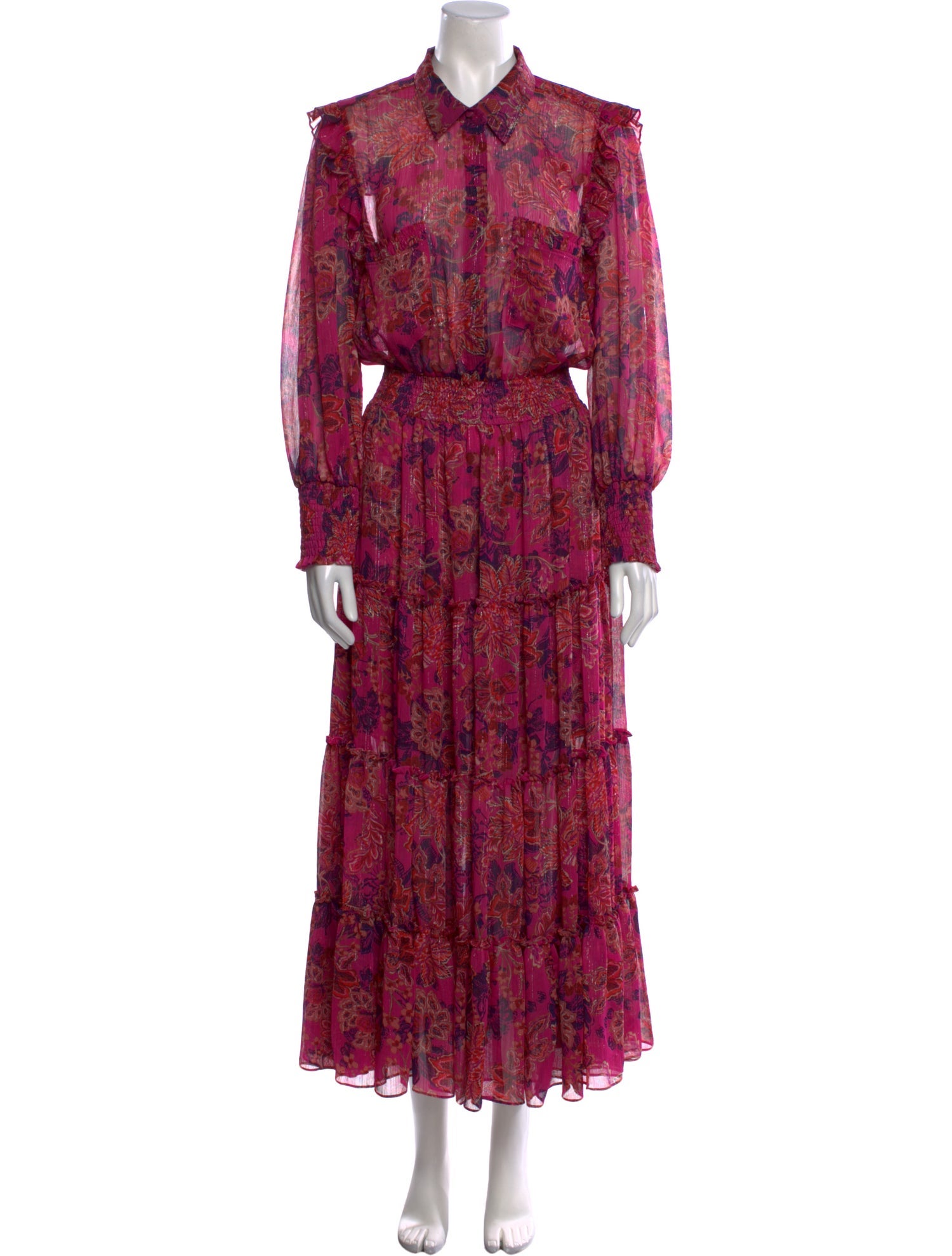 MISA Los Angeles Floral Print Long Dress