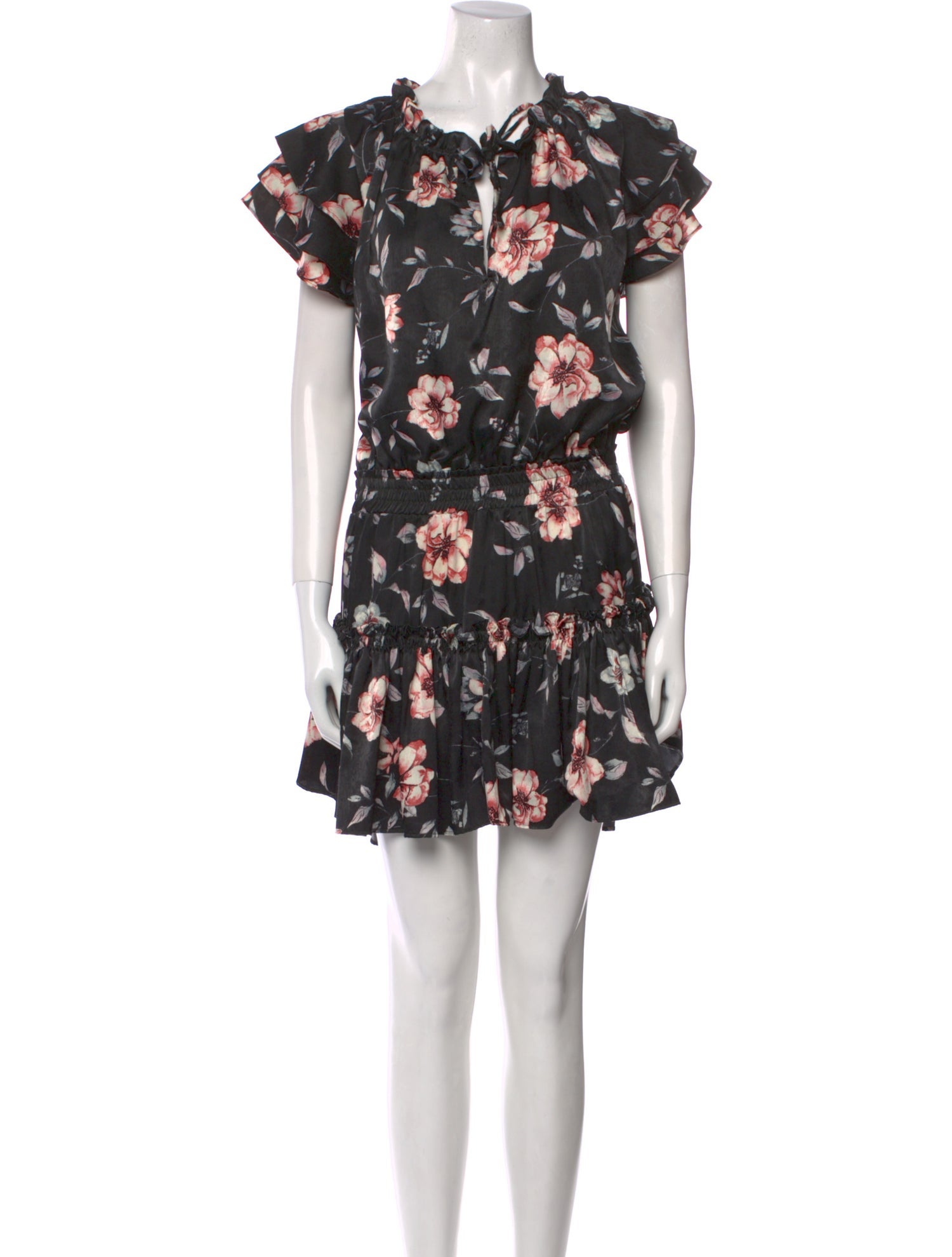 MISA Los Angeles Floral Print Knee-Length Dress