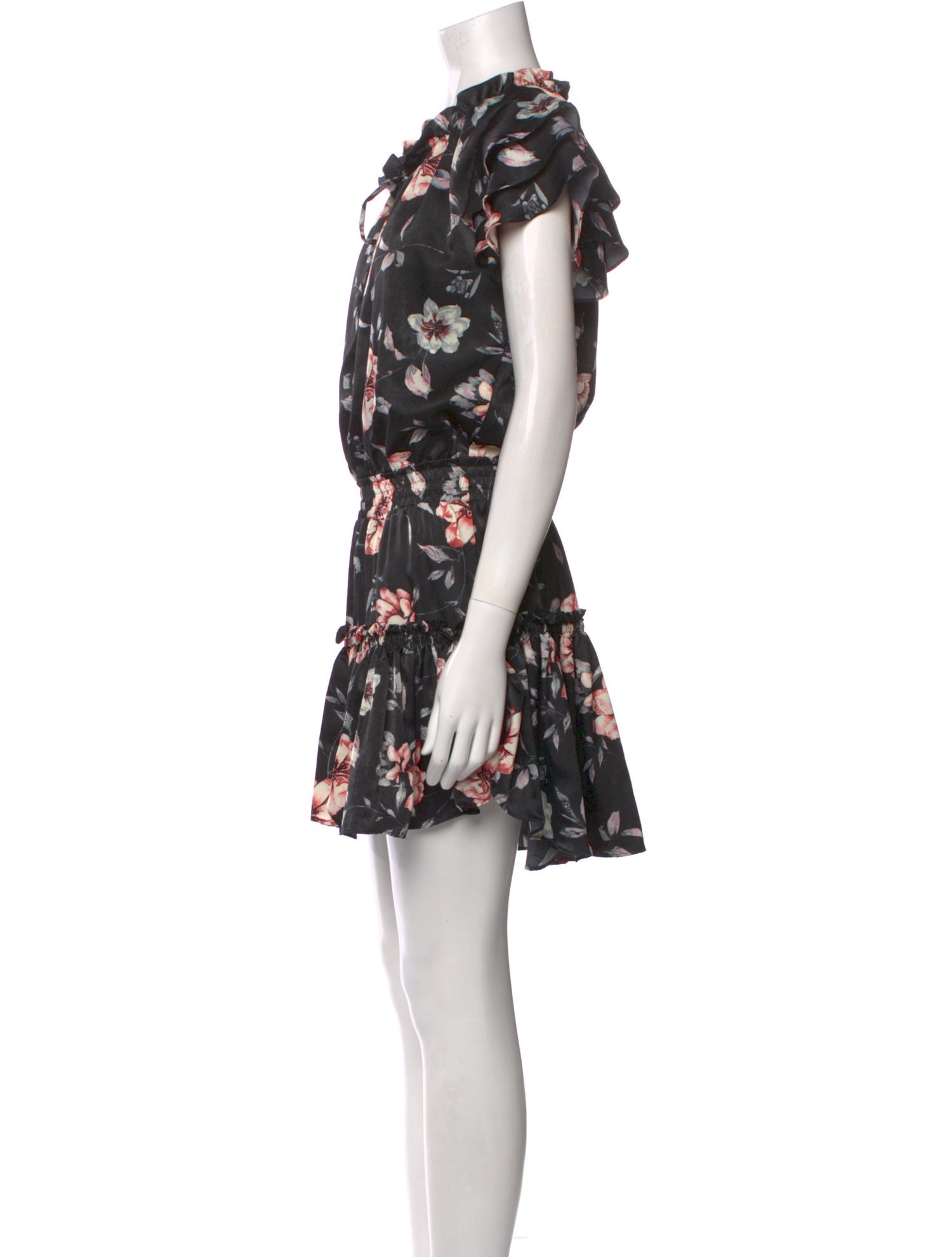 MISA Los Angeles Floral Print Knee-Length Dress