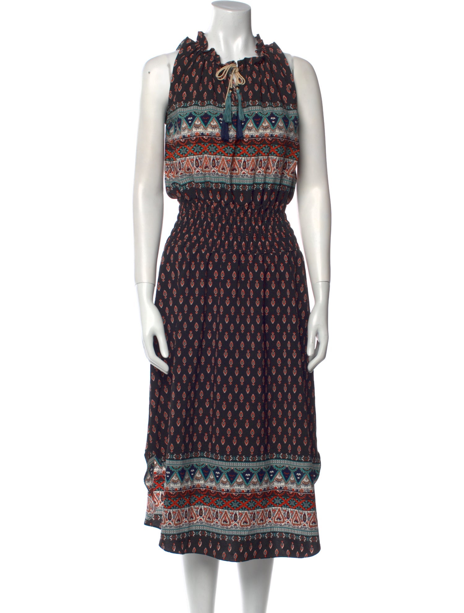 MISA Los Angeles Printed Midi Length Dress
