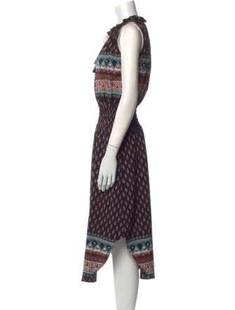 MISA Los Angeles Printed Midi Length Dress
