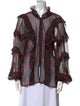MISA Los Angeles Printed Mock Neck Blouse