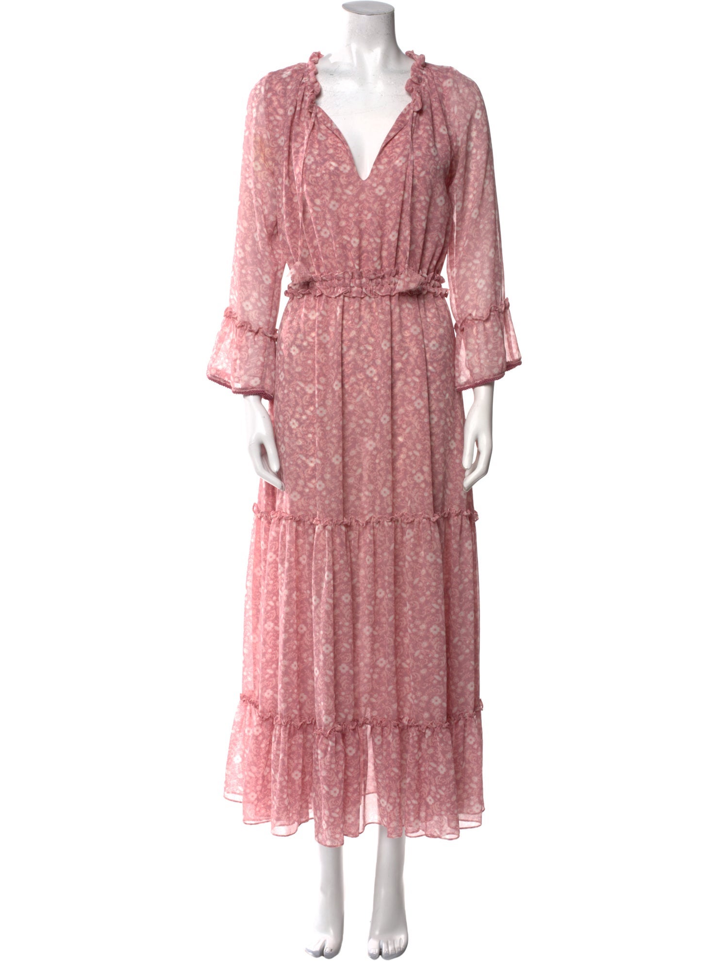 MISA Los Angeles Floral Print Long Dress