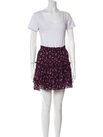 MISA Los Angeles Printed Ruffle Embellishment Skirt Set