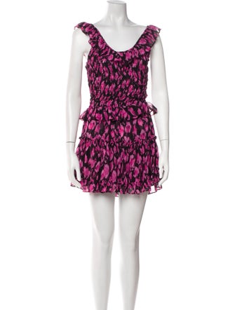 MISA Los Angeles Printed Ruffle Embellishment Skirt Set