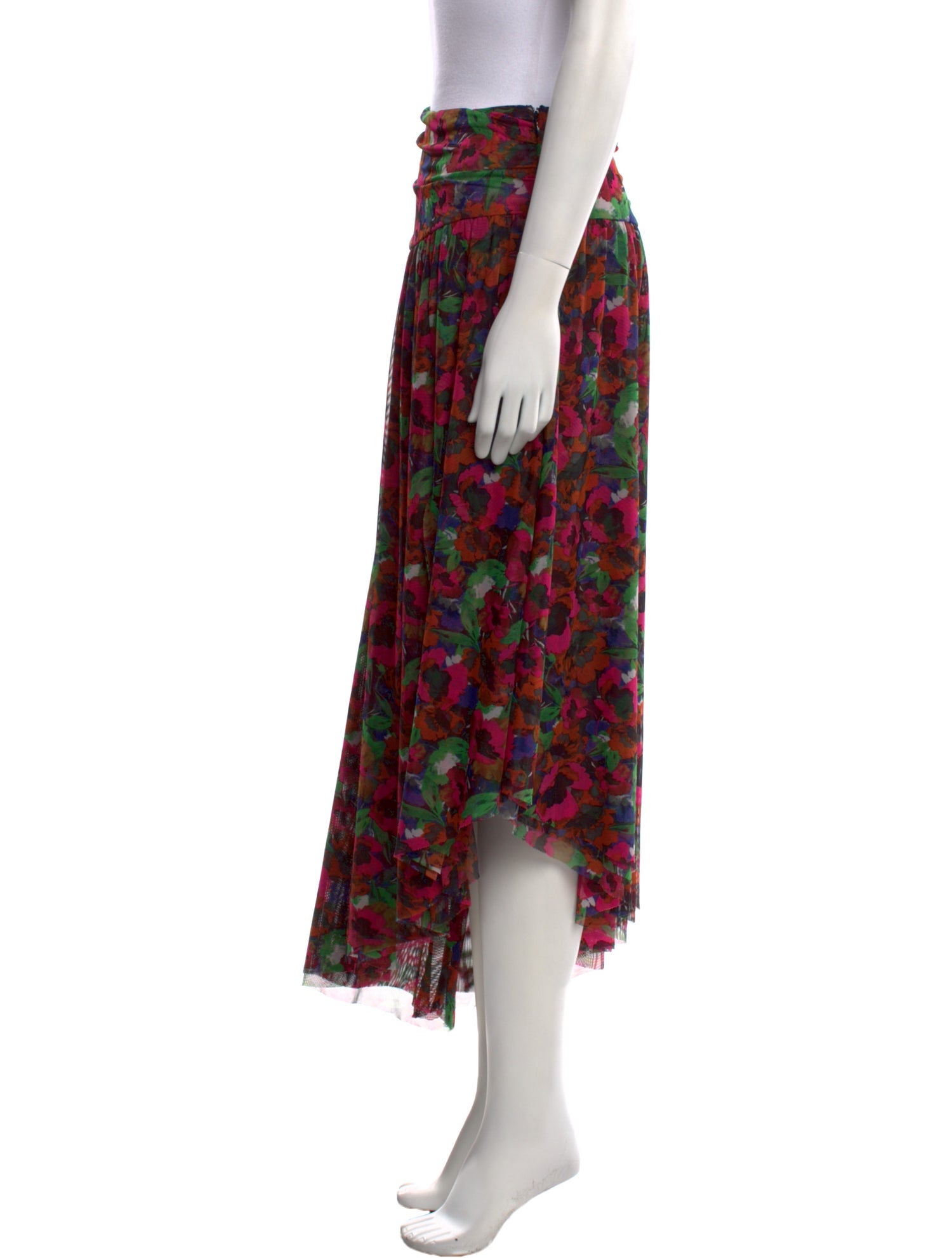 MISA Los Angeles Floral Print Midi Length Skirt