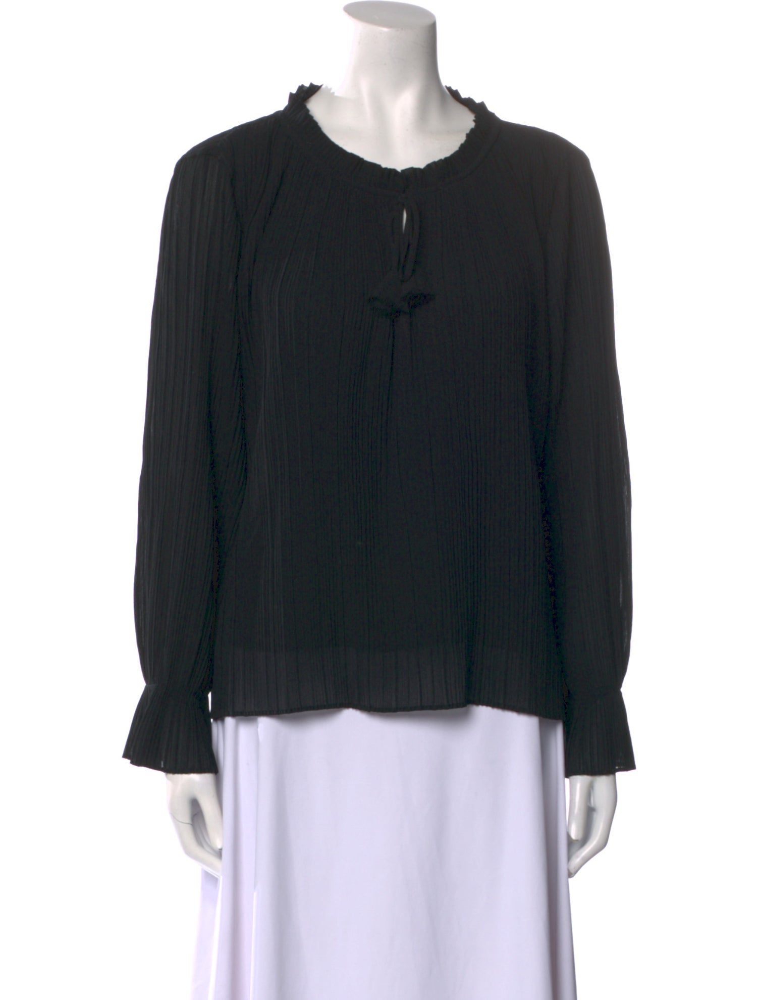 MISA Los Angeles Crew Neck Long Sleeve Blouse