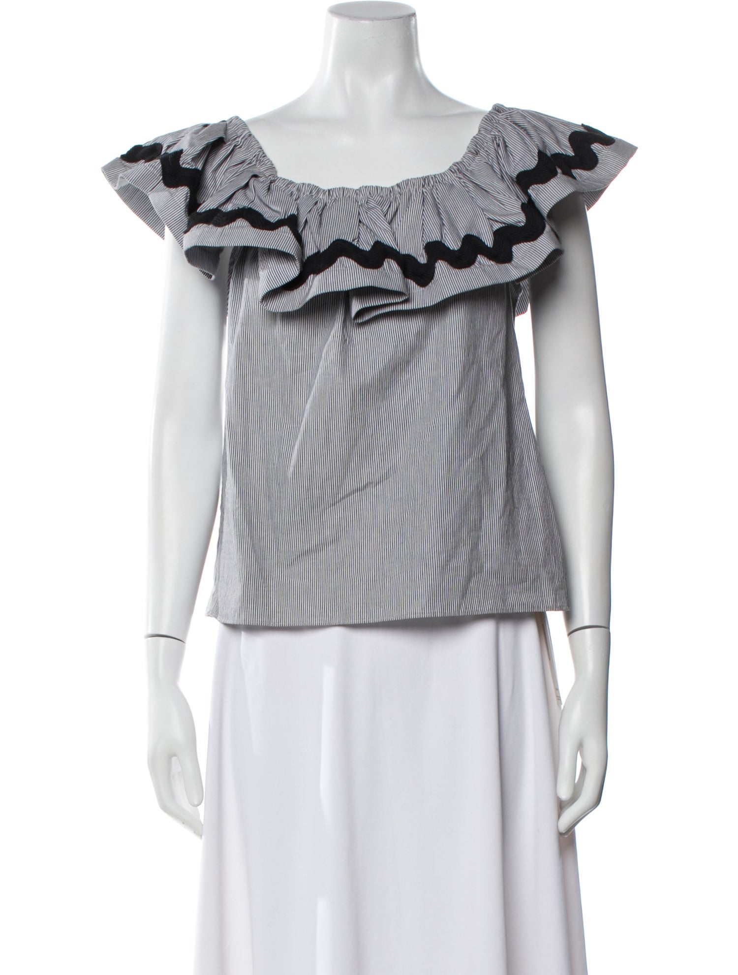 MISA Los Angeles Striped Off-The-Shoulder Top