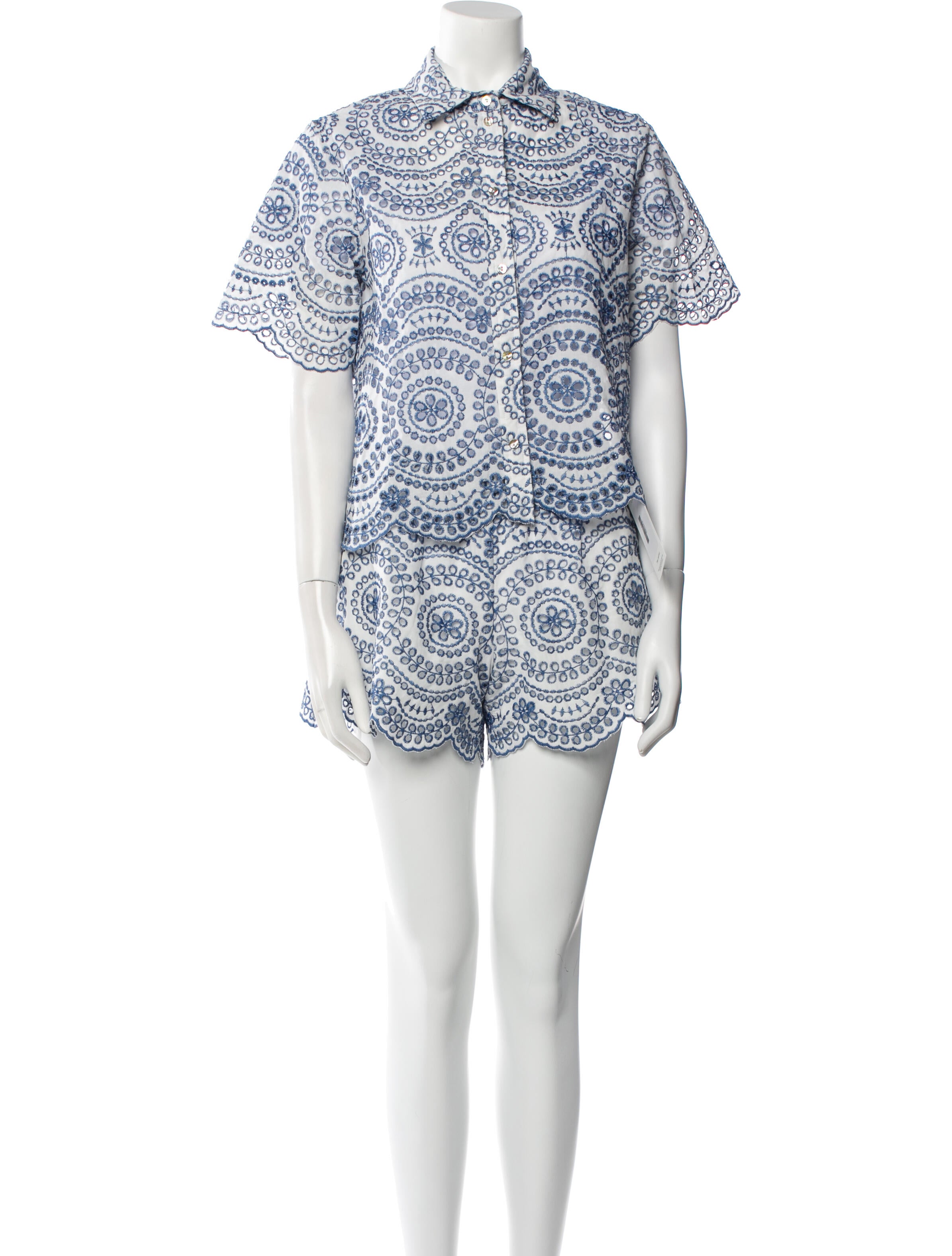 MISA Los Angeles Printed Eyelet Trim Skirt Set w/ Tags