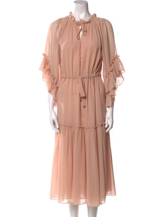 MISA Los Angeles Tie Neck Long Dress