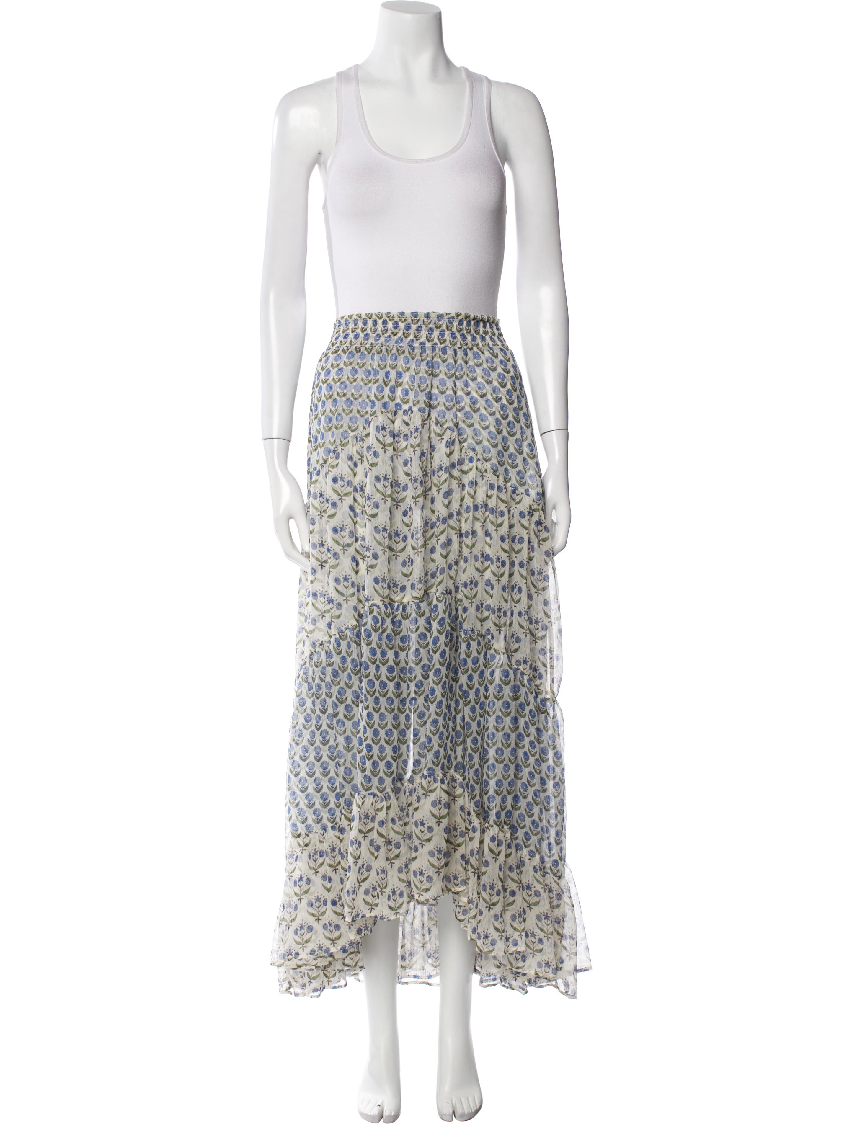 MISA Los Angeles Floral Print Ruffle Embellishment Skirt Set