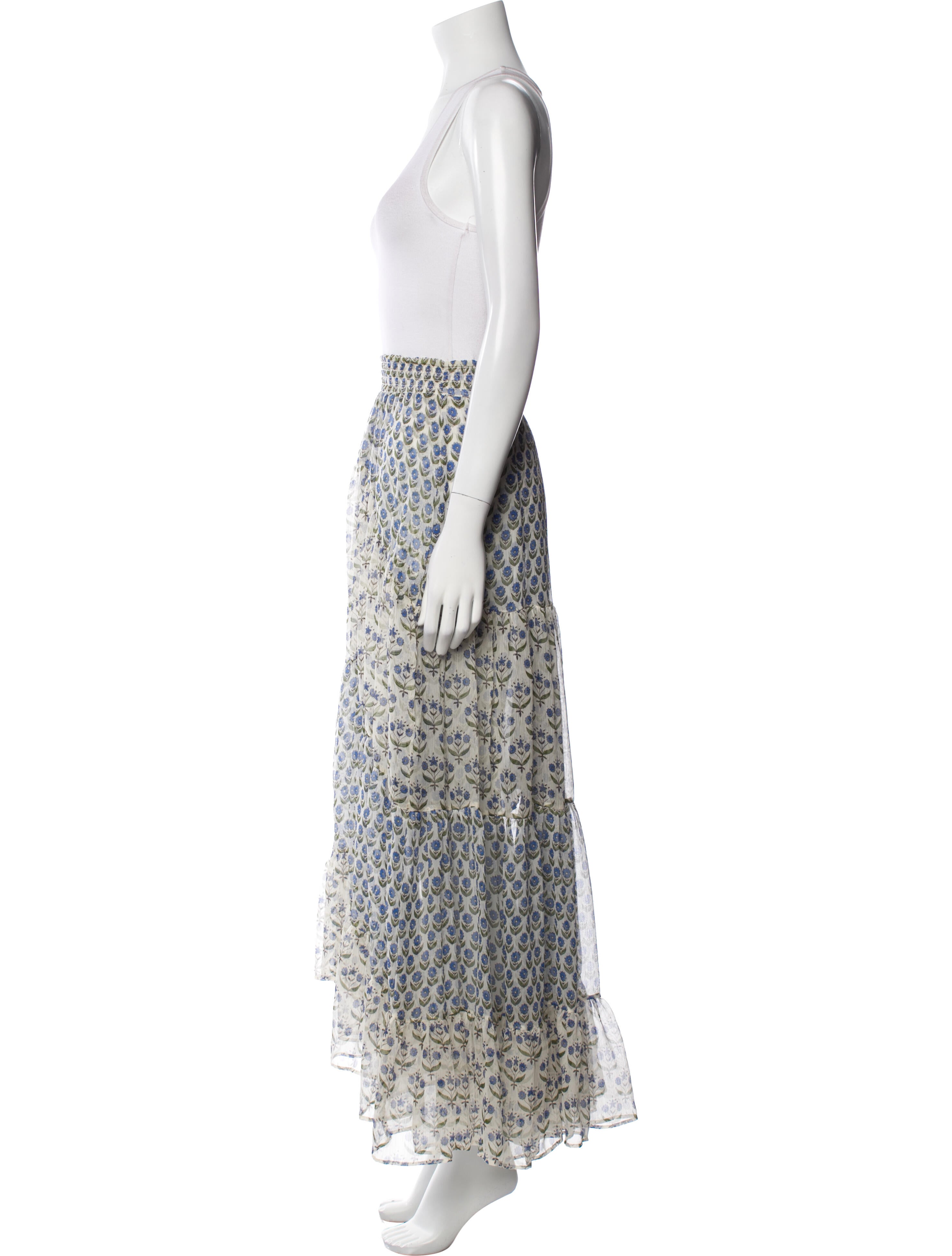 MISA Los Angeles Floral Print Ruffle Embellishment Skirt Set