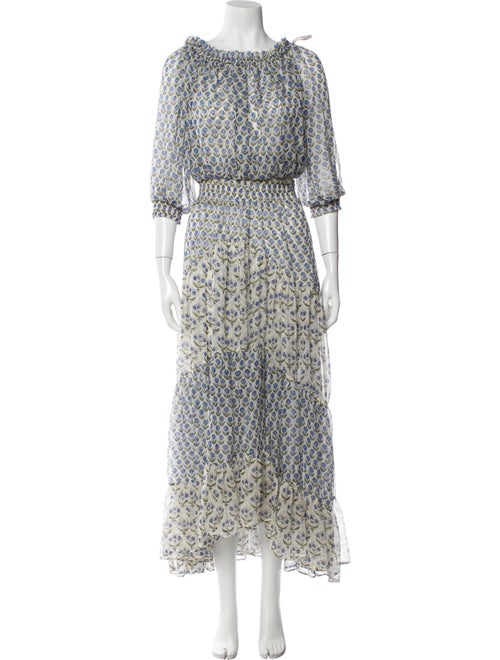 MISA Los Angeles Floral Print Ruffle Embellishment Skirt Set