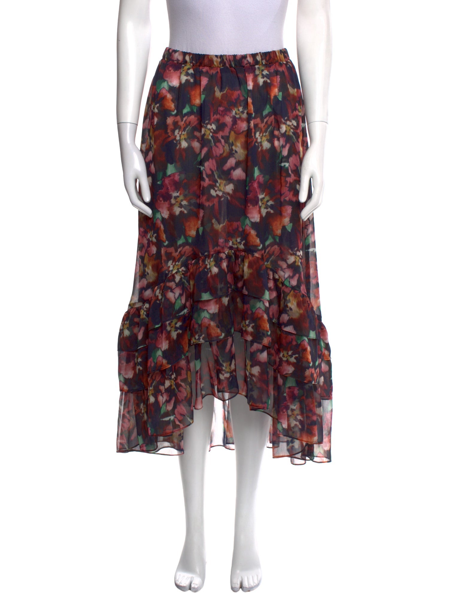 MISA Los Angeles Printed Midi Length Skirt