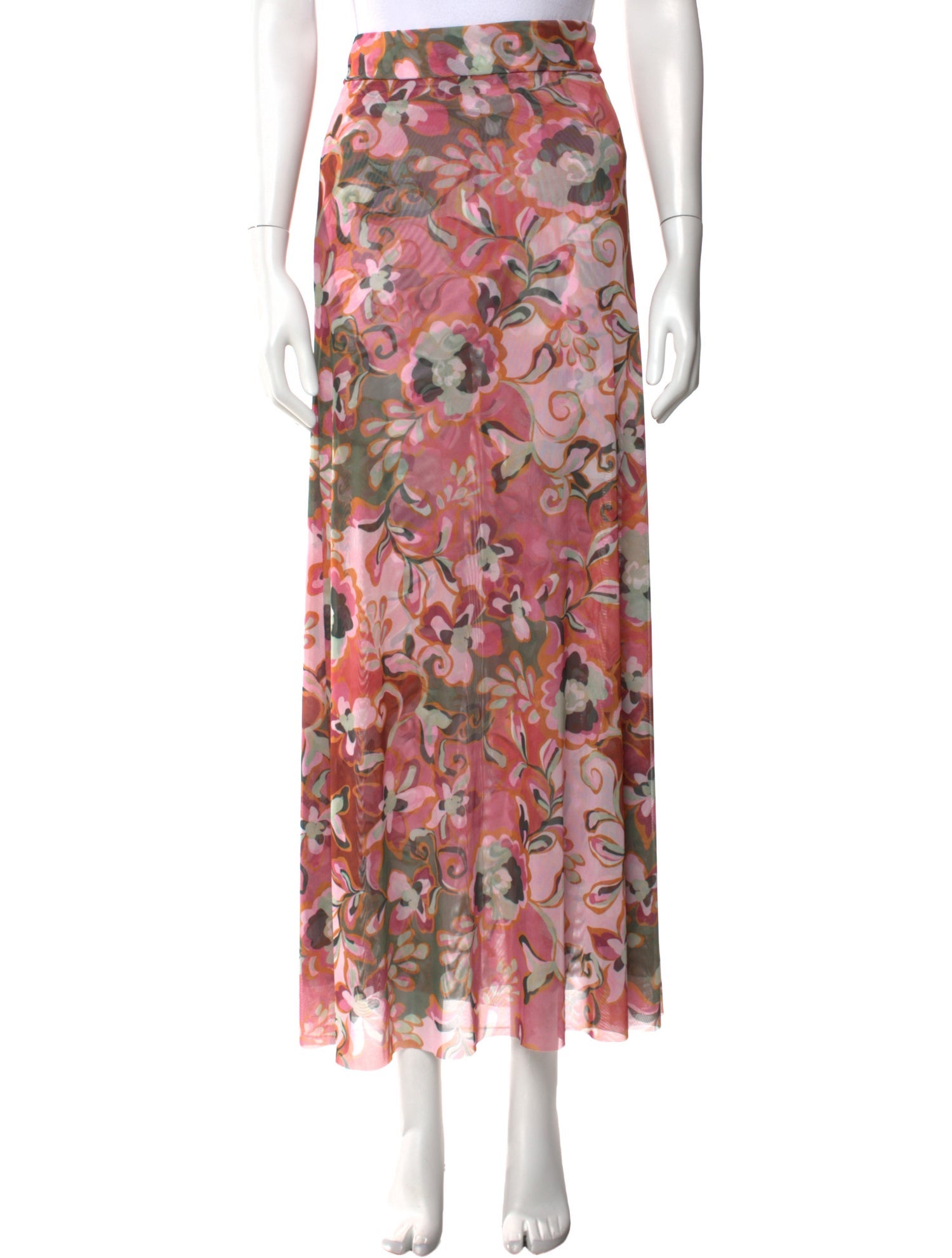 MISA Los Angeles Floral Print Midi Length Skirt