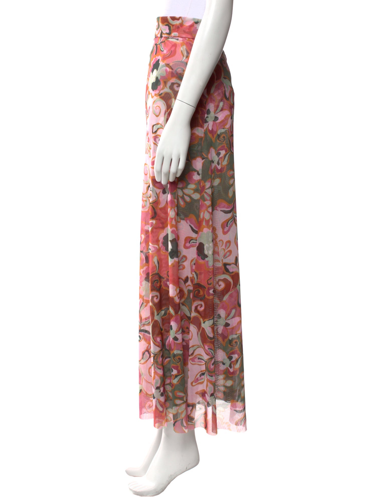 MISA Los Angeles Floral Print Midi Length Skirt