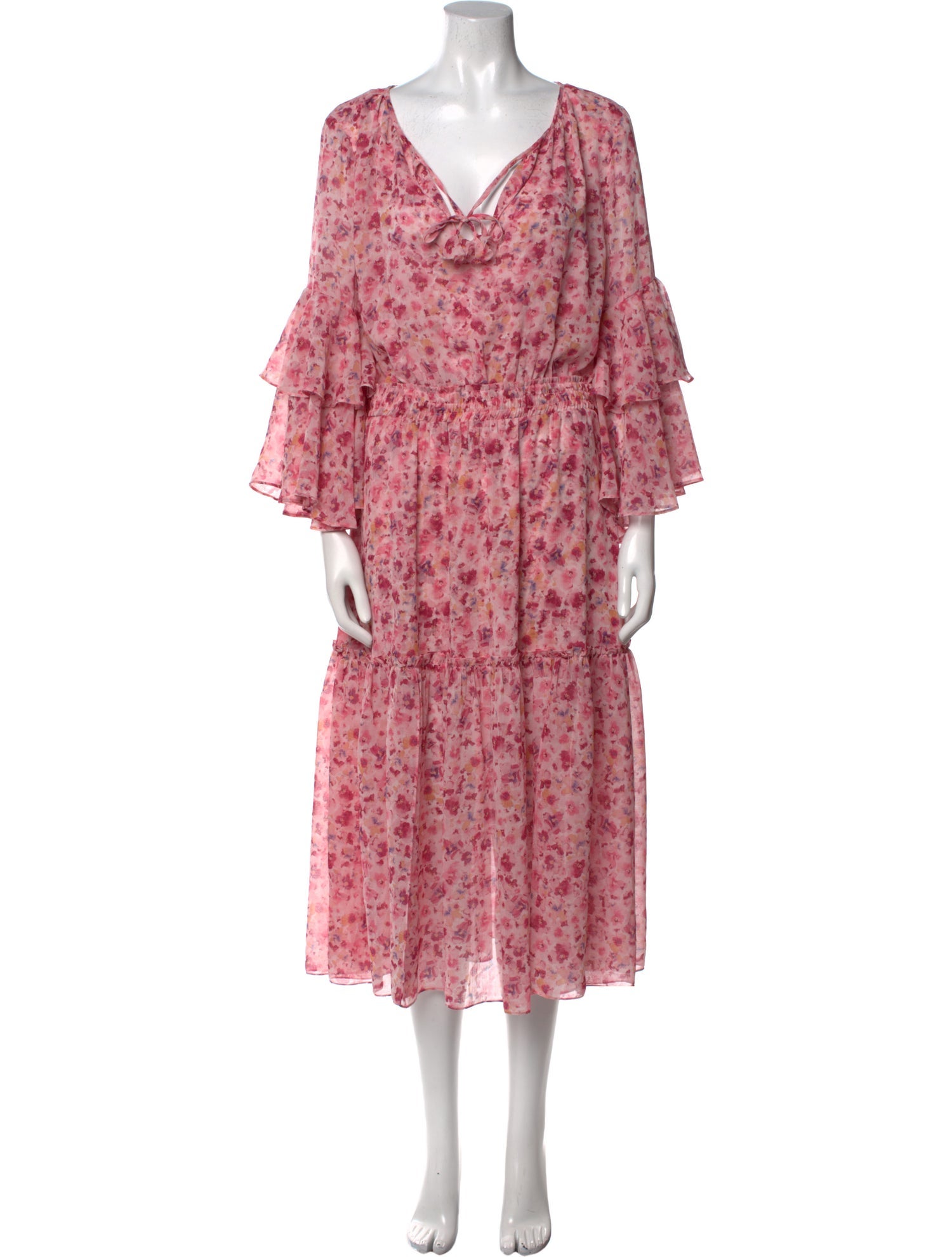 MISA Los Angeles Floral Print Midi Length Dress w/ Tags