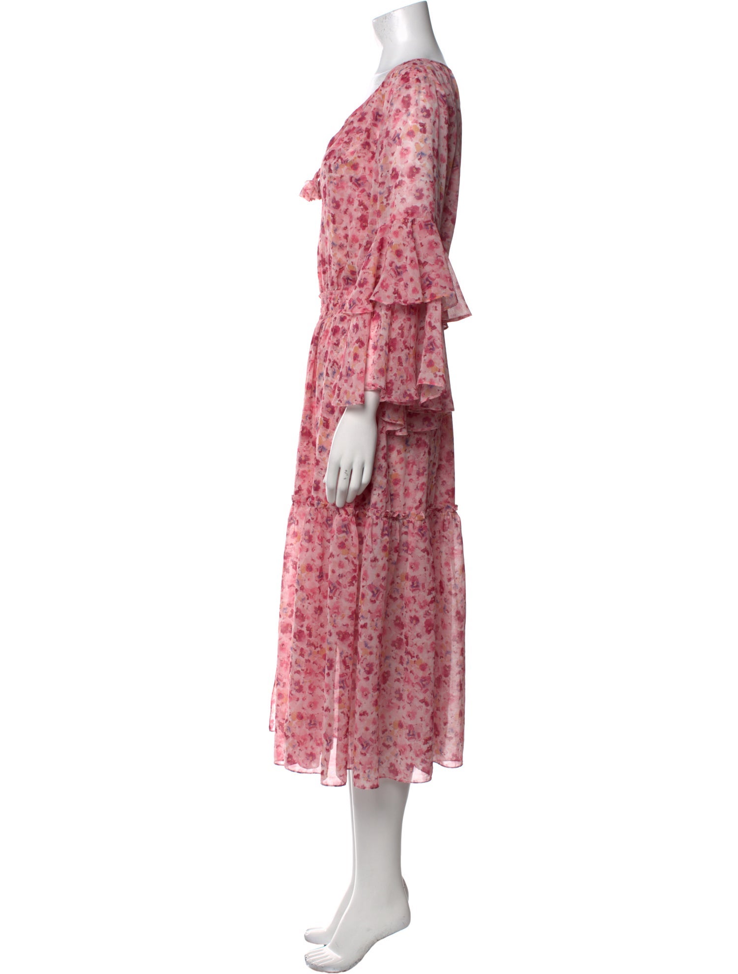 MISA Los Angeles Floral Print Midi Length Dress w/ Tags