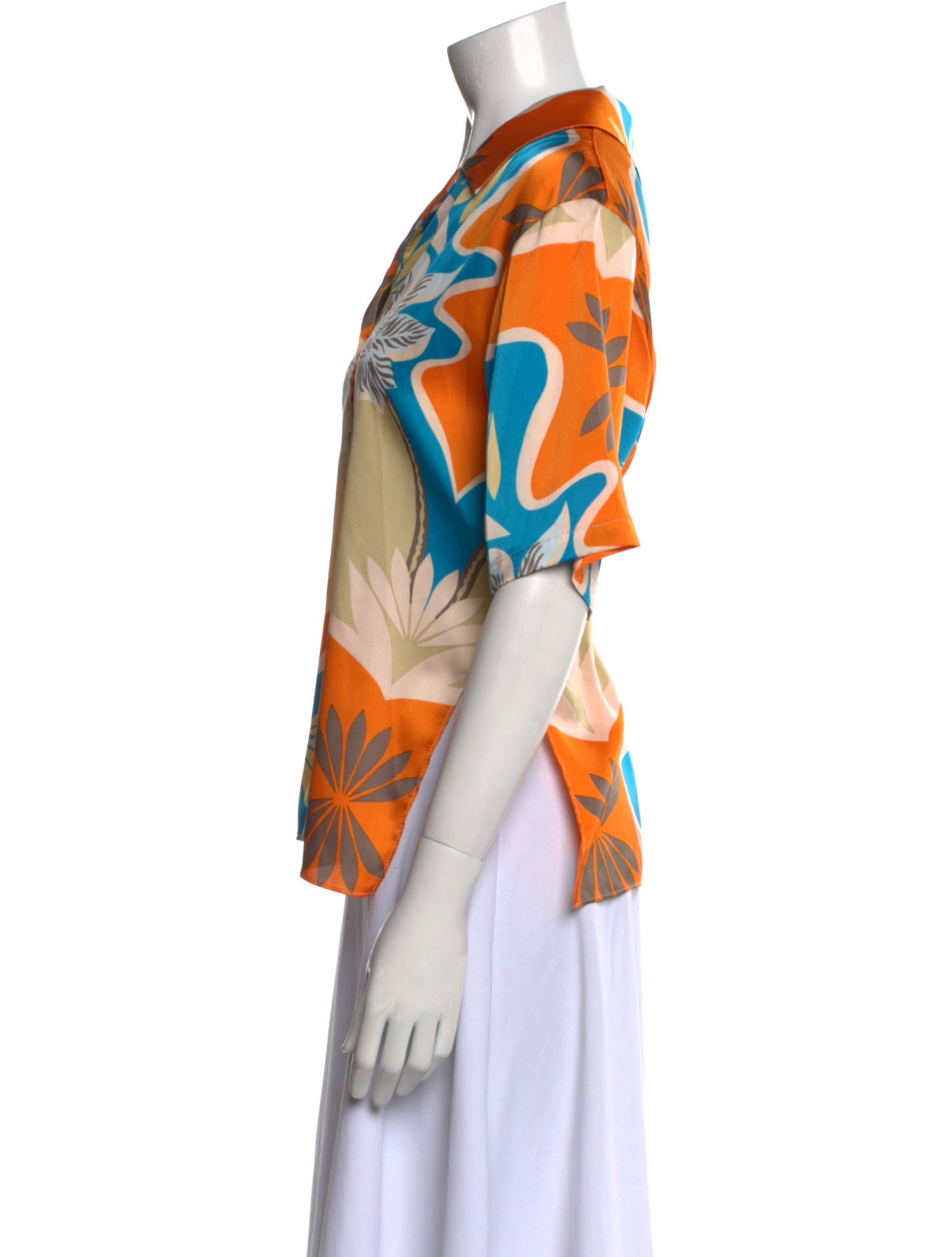 MISA Los Angeles Printed V-Neck Blouse