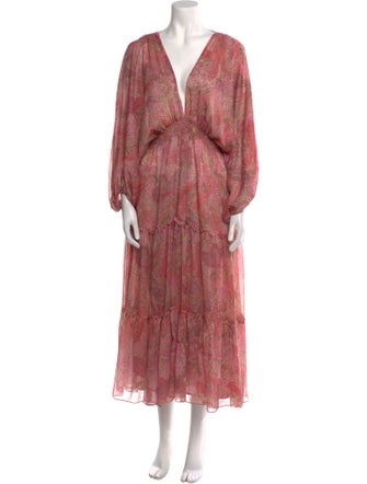 MISA Los Angeles Paisley Print Long Dress