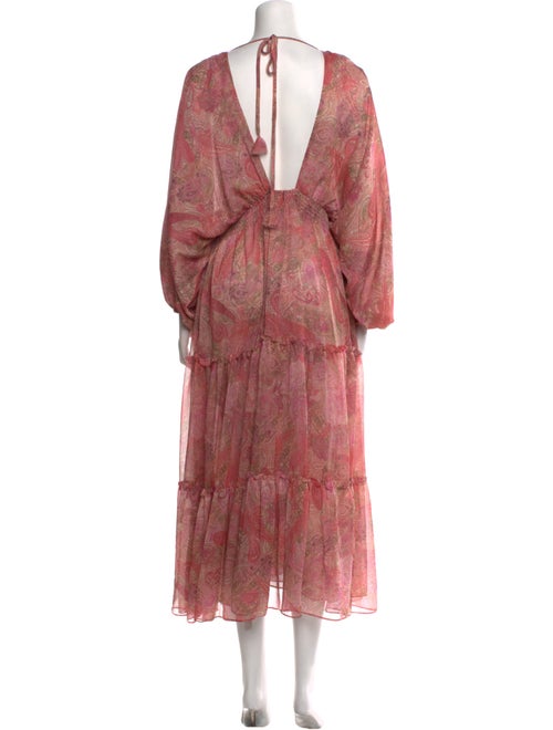 MISA Los Angeles Paisley Print Long Dress