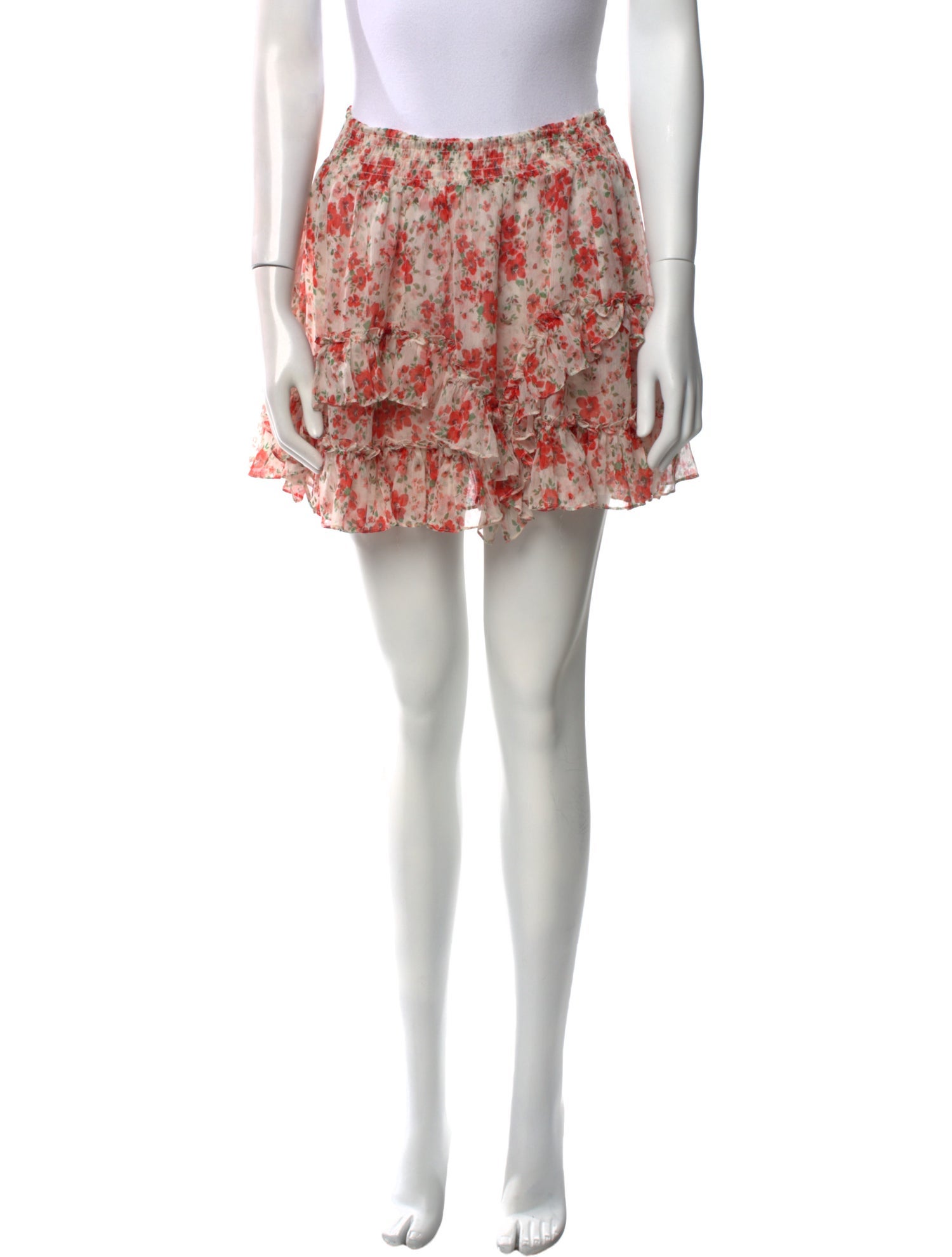 MISA Los Angeles Floral Print Mini Skirt
