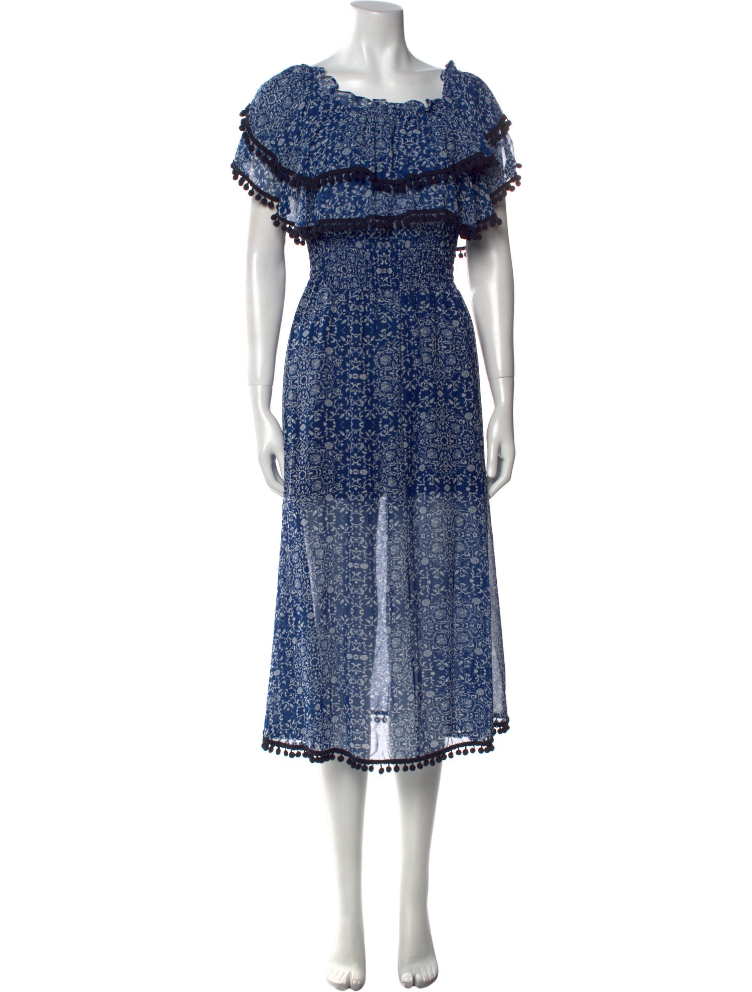 MISA Los Angeles Floral Print Midi Length Dress