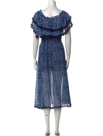 MISA Los Angeles Floral Print Midi Length Dress