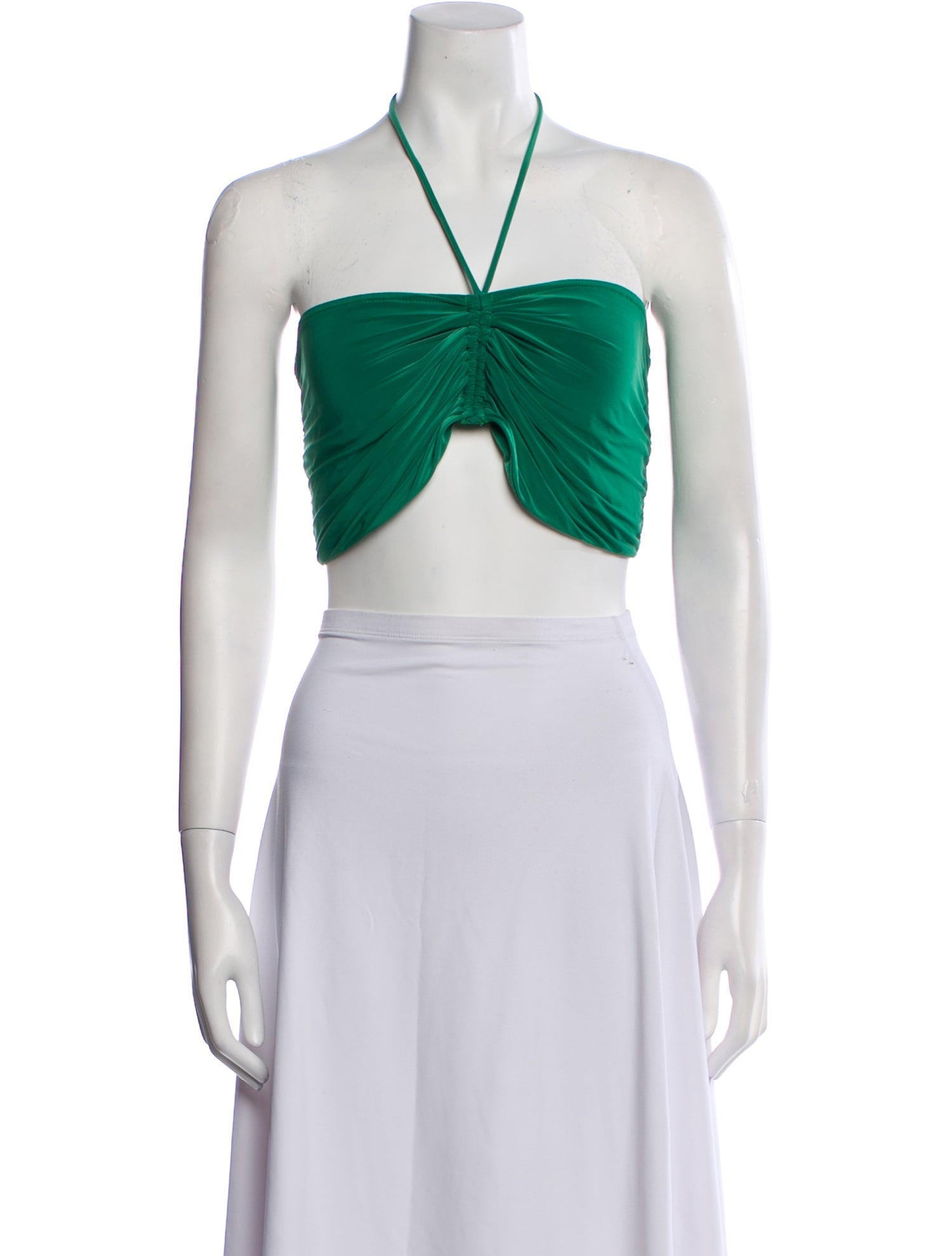 MISA Los Angeles Halterneck Sleeveless Crop Top