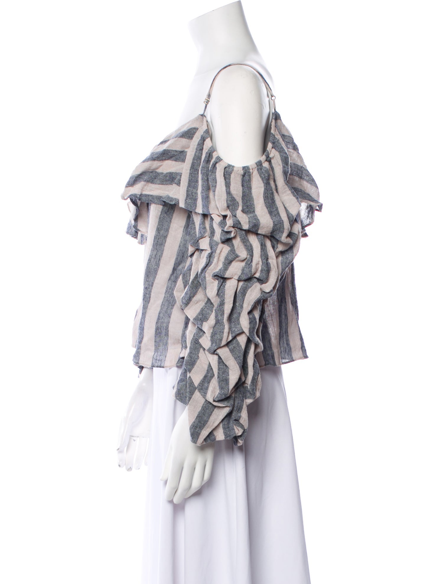 MISA Los Angeles Striped Off-The-Shoulder Blouse