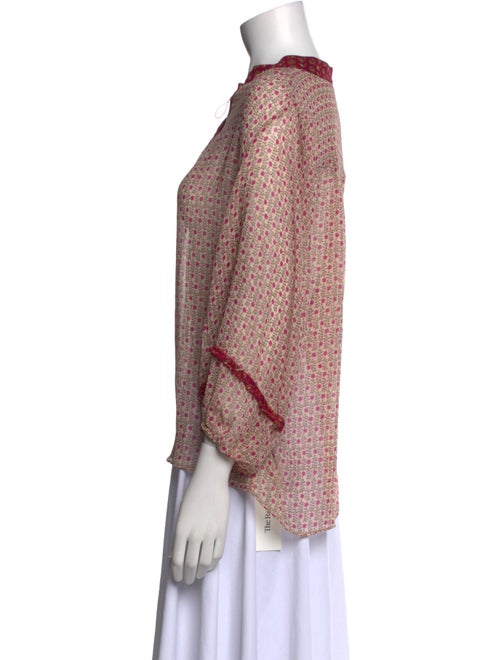 MISA Los Angeles Printed Mock Neck Blouse