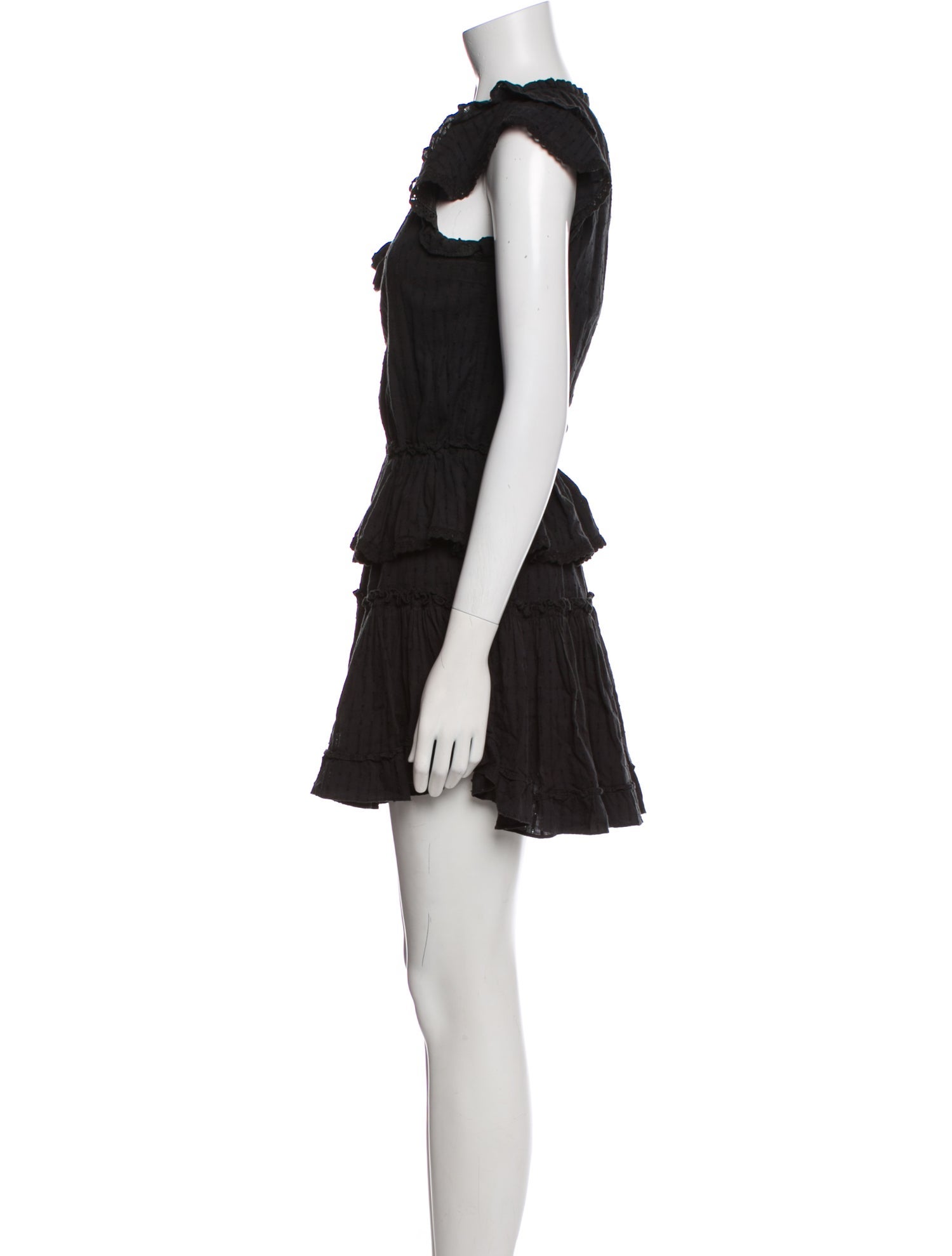 MISA Los Angeles Tie Neck Mini Dress