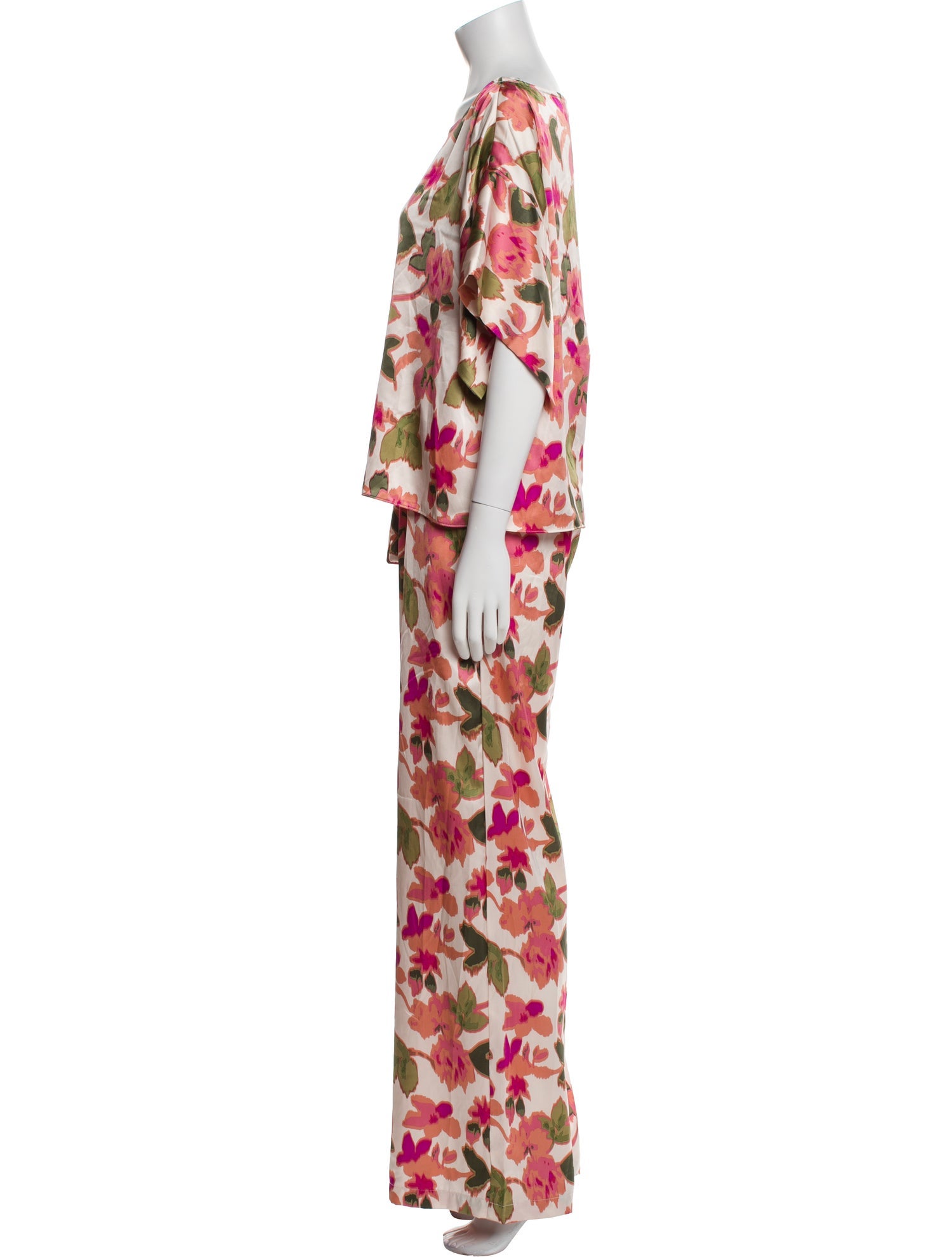 MISA Los Angeles Silk Floral Print Lounge Set