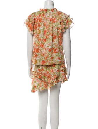 MISA Los Angeles Floral Print Embroidered Accent Skirt Set