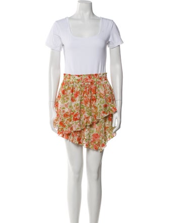 MISA Los Angeles Floral Print Embroidered Accent Skirt Set