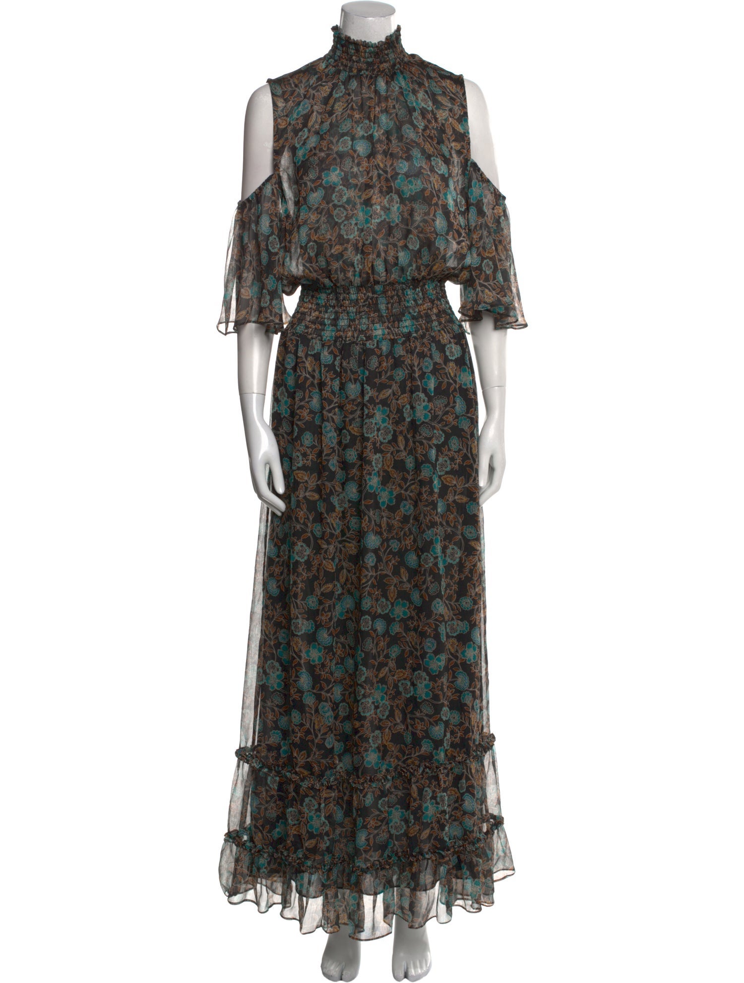MISA Los Angeles Floral Print Long Dress