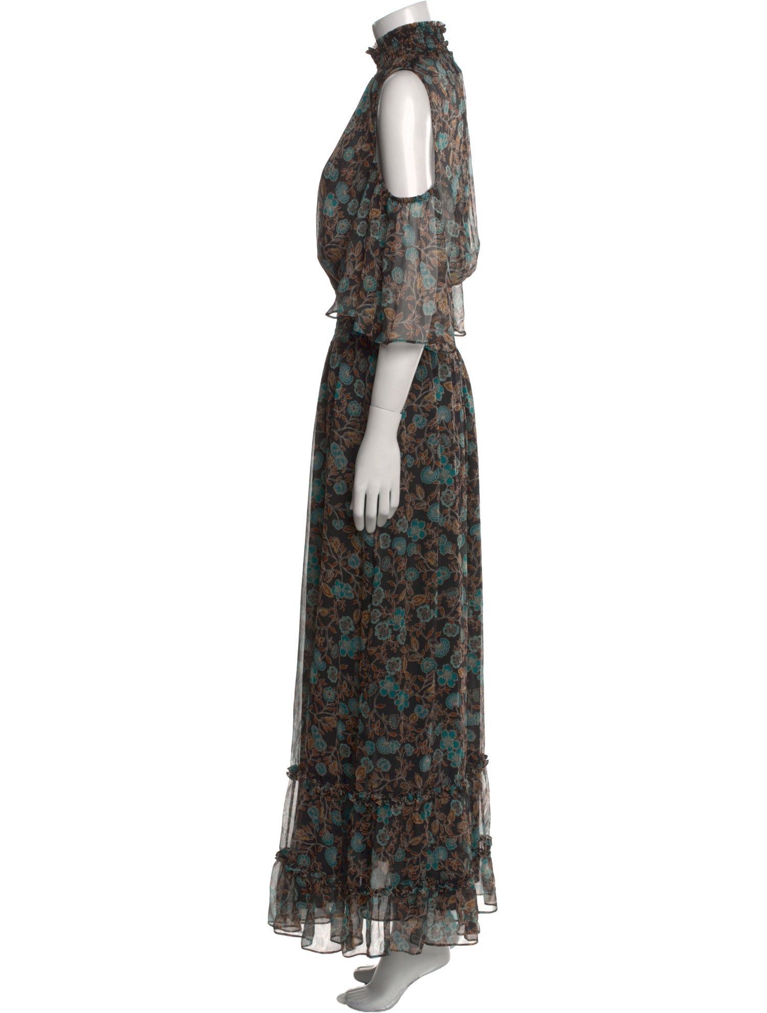 MISA Los Angeles Floral Print Long Dress