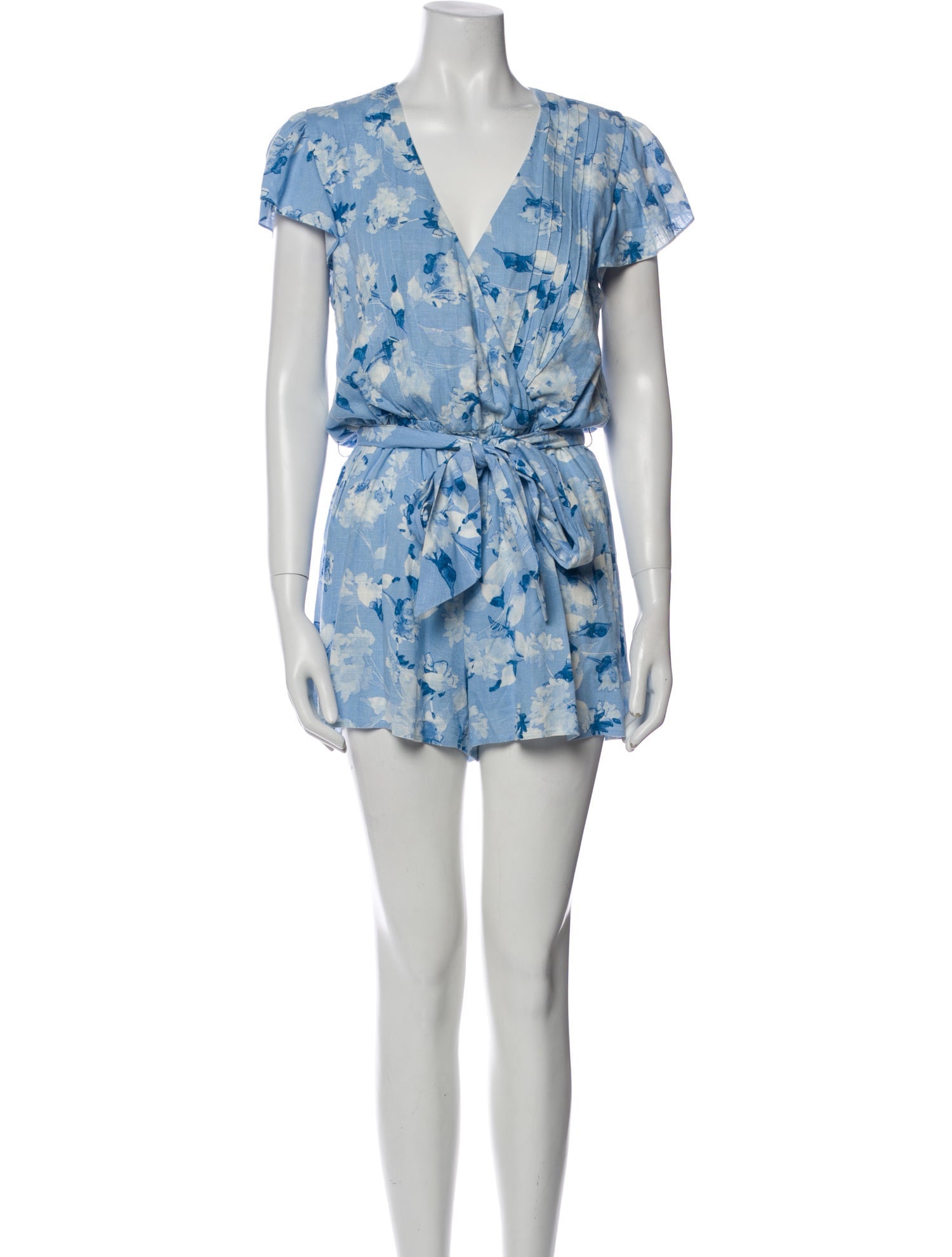 MISA Los Angeles Floral Print V-Neck Romper