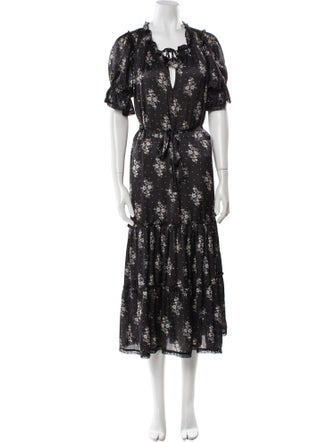 MISA Los Angeles Floral Print Long Dress