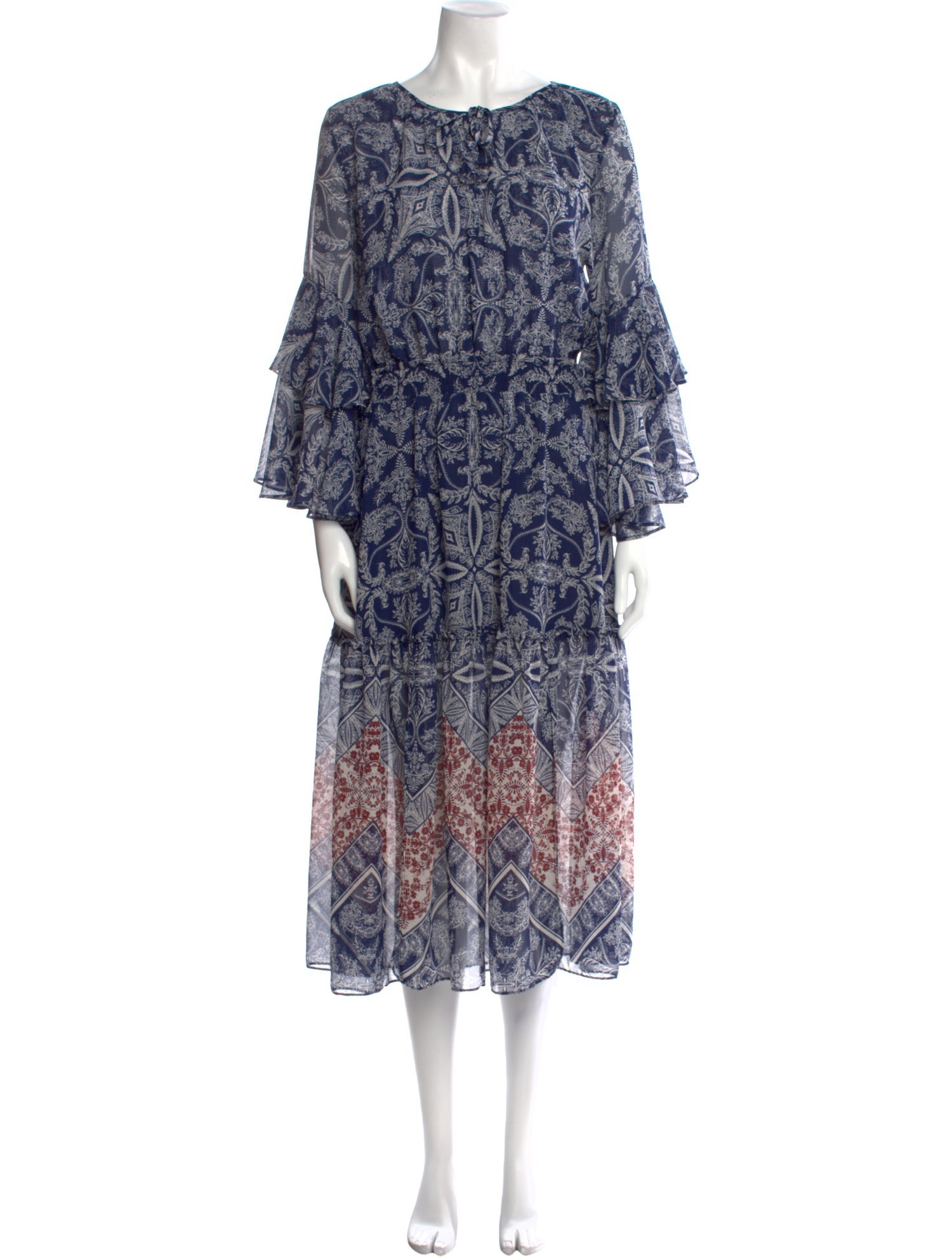 MISA Los Angeles Printed Long Dress